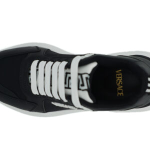 Versace Elegant Monochrome Leather Sneakers