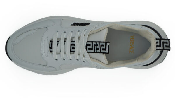 Versace Sleek White Calf Leather Sneakers - Image 6