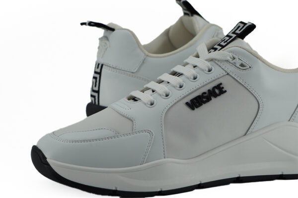 Versace Sleek White Calf Leather Sneakers - Image 4