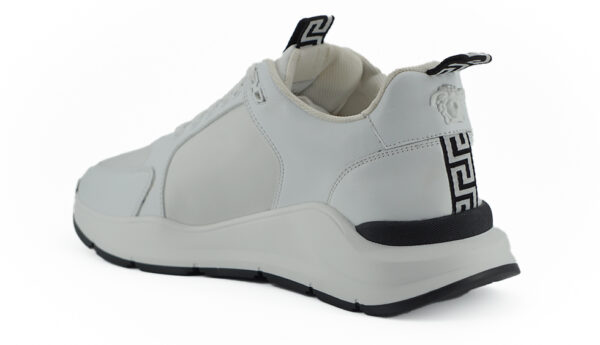 Versace Sleek White Calf Leather Sneakers - Image 3