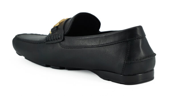 Versace Elegant Black Calf Leather Men's Loafers - Image 3