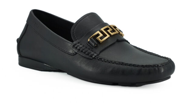 Versace Elegant Black Calf Leather Men's Loafers - Image 2