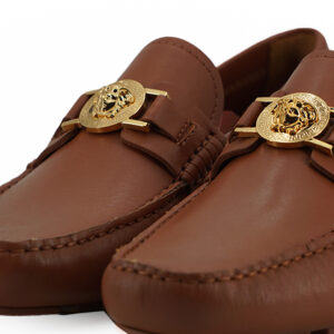 Versace Elegant Medusa-Embossed Leather Loafers