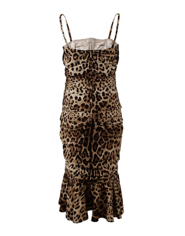 Dolce & Gabbana Elegant Leopard Print Cady Dress - Image 4