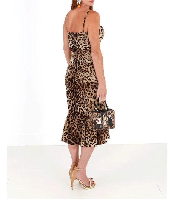 Dolce & Gabbana Elegant Leopard Print Cady Dress - Image 3