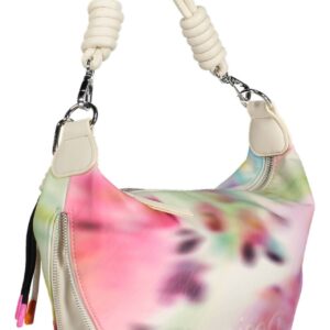 Desigual Chic White Expandable Handbag with Contrasting Accents