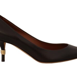 Dolce & Gabbana Elegant Brown Leather Heels Pumps