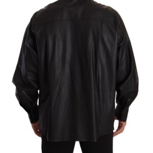 Dolce & Gabbana Elegant Black Leather Jacket