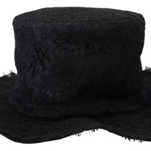 Dolce & Gabbana Elegant Black Top Hat – Timeless Fashion Statement