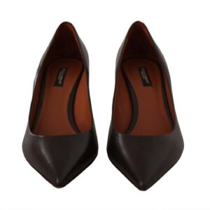 Dolce & Gabbana Elegant Brown Leather Heels Pumps