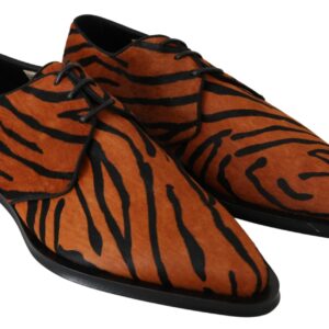 Dolce & Gabbana Tiger Pattern Dress Shoes with Pony Hair