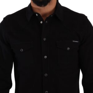 Dolce & Gabbana Slim Fit Casual Black Designer Shirt