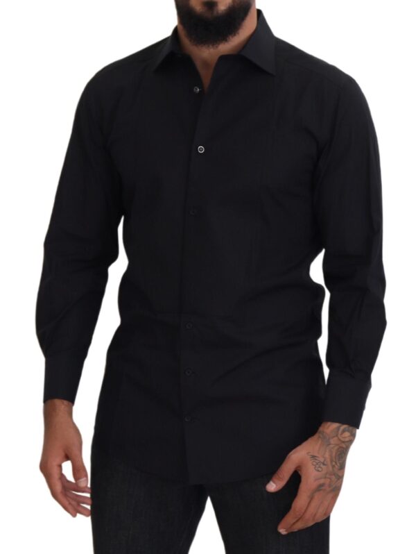 Dolce & Gabbana Elegant Black Formal Long Sleeve Shirt - Image 5