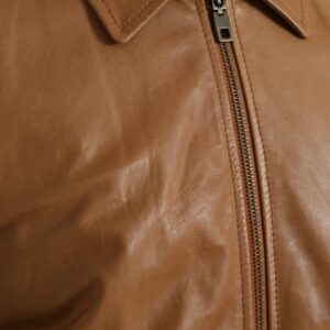 Dolce & Gabbana Brown Lamb Leather Full Zip Blouson Jacket