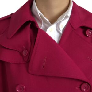 Dolce & Gabbana Dark Pink Double Breasted Trench Coat Jacket