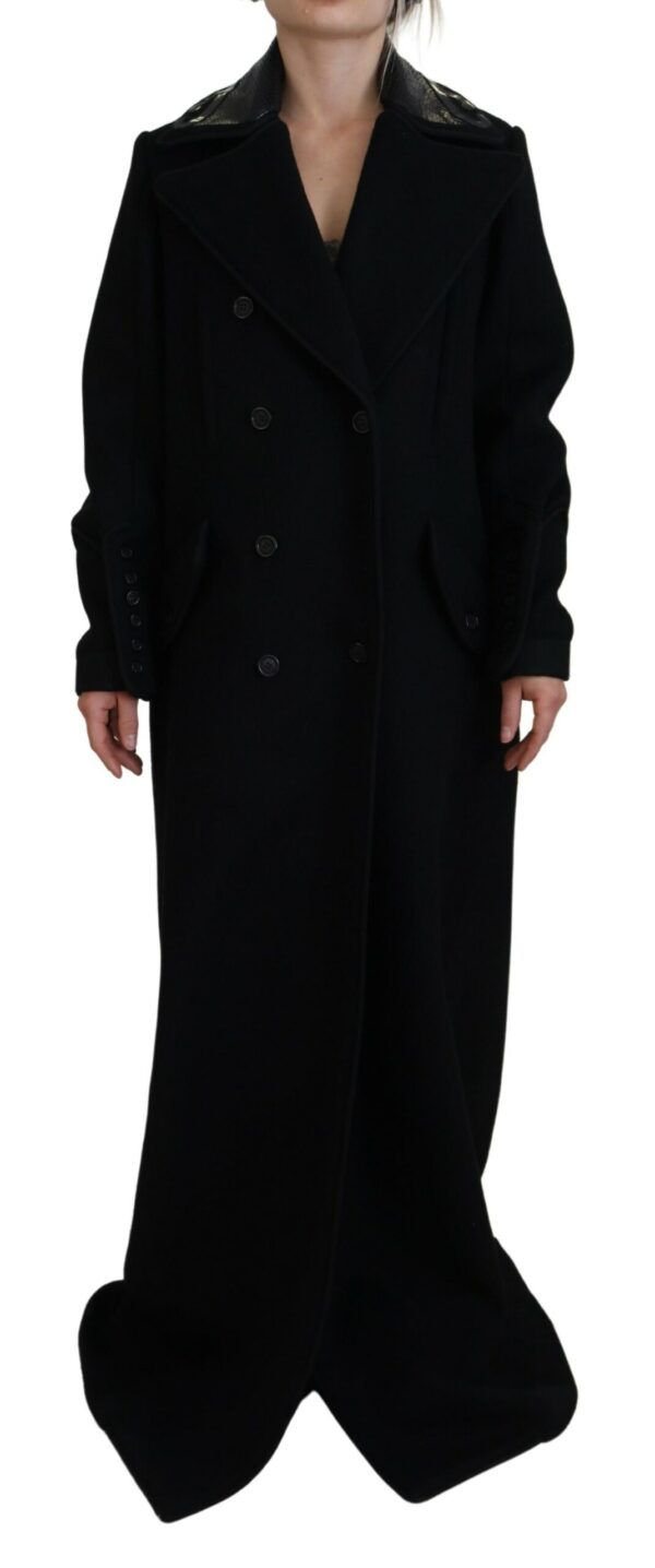 Dsquared² Black Double Breasted Long Coat Jacket - Image 2