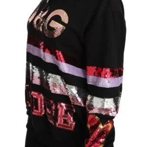 Dolce & Gabbana DG Sequined Hooded Pullover Sweater