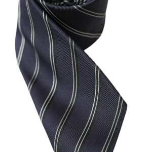 Dolce & Gabbana Black White Stripes Silk Adjustable Tie