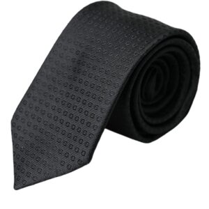 Dolce & Gabbana Black STAFF Patterned Cotton Adjustable Men Tie