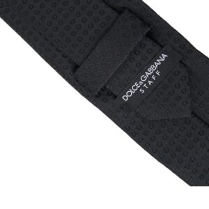 Dolce & Gabbana Black STAFF Patterned Cotton Adjustable Men Tie