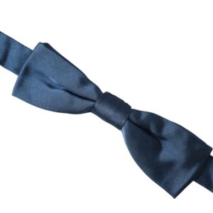 Dolce & Gabbana Blue Satin Silk Adjustable Neck Men Bow Tie