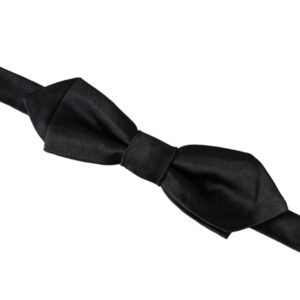 Dolce & Gabbana Black Silk Adjustable Neck Men Bow Tie