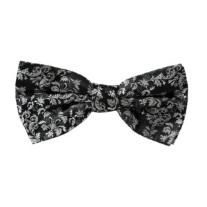 Dolce & Gabbana Black Floral Silk Adjustable Neck Men Bow Tie