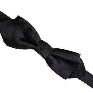 Dolce & Gabbana Black Silk Adjustable Neck Men Bow Tie