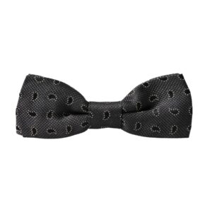 Dolce & Gabbana Black Silk Patterned Adjustable Neck Men Bow Tie