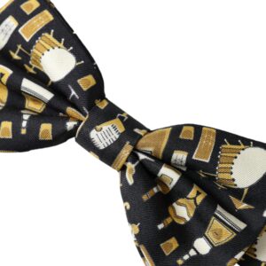 Dolce & Gabbana Black Silk Cocktail Adjustable Neck Men Bow Tie