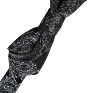 Dolce & Gabbana Black Silk Jacquard Adjustable Neck Men Bow Tie