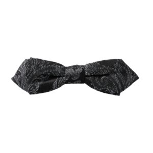 Dolce & Gabbana Black Silk Jacquard Adjustable Neck Men Bow Tie