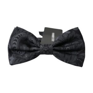 Dolce & Gabbana Dark Gray Silk Patterned Adjustable Men Bow Tie