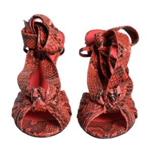 Dolce & Gabbana Coral Exotic Leather Heels Sandals Shoes