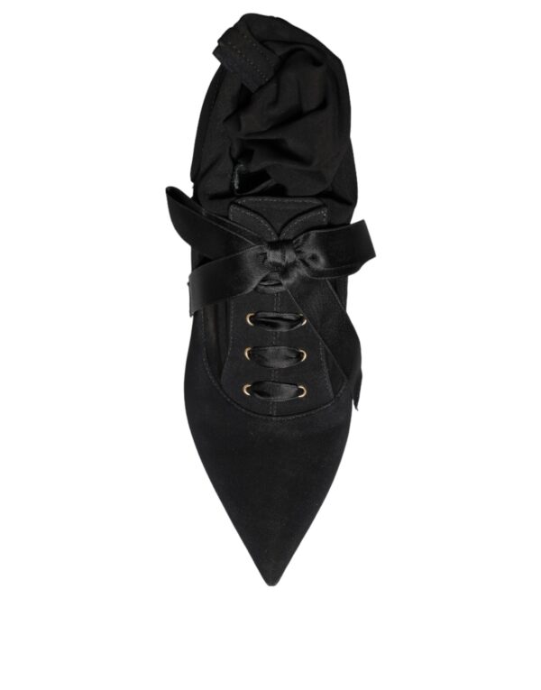 Dolce & Gabbana Black Stiletto Heels Mid Calf Boots Shoes - Image 8