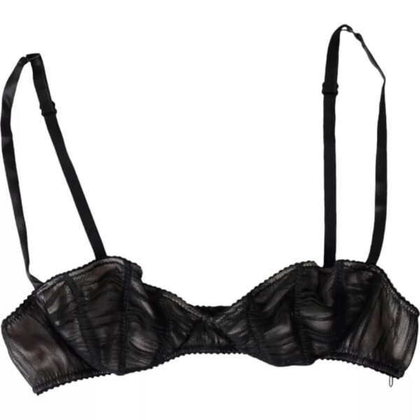 Dolce & Gabbana Black Silk Stretch Women Balconcino Bra Underwear - Image 3