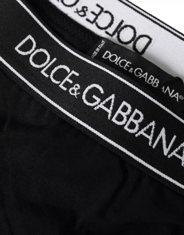 Dolce & Gabbana Black Modal Stretch Branded Logo Underwear - Image 4