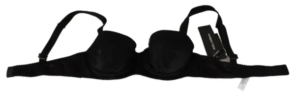 Dolce & Gabbana Black Silk Lace Balconcino Bra Underwear - Image 4