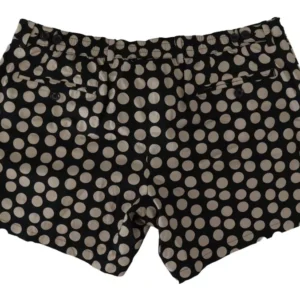 Dolce & Gabbana Black White Polka Dots Cotton Linen Shorts