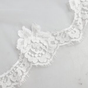 Dolce & Gabbana White Floral Lace Nylon Floor Length Wedding Veil