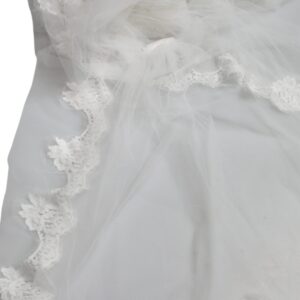 Dolce & Gabbana White Floral Lace Nylon Floor Length Wedding Veil