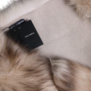 Dolce & Gabbana Brown Frost Fox Fur Neck Warmer Winter Scarf