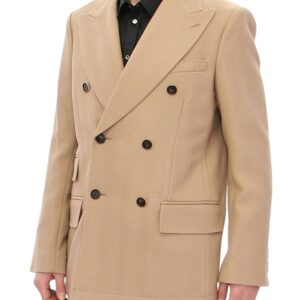 Dolce & Gabbana Elegant Beige Formal Wool Coat