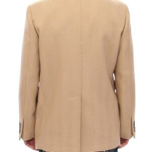 Dolce & Gabbana Elegant Beige Formal Wool Coat