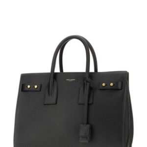 Saint Laurent Black Calf Leather Sac De Jour Handbag