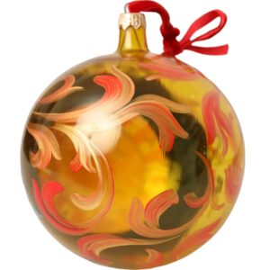 Dolce & Gabbana Gold Tone Carretto Print Round Ornament Christmas Ball