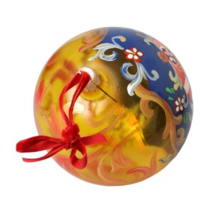 Dolce & Gabbana Gold Tone Carretto Print Round Ornament Christmas Ball