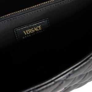 Versace Black Quilted Nappa Leather Crossbody Shoulder Bag