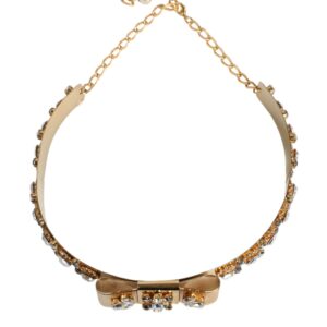 Dolce & Gabbana Gold Tone Crystal Embellished Women Waist Chain Belt