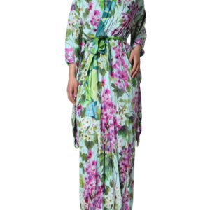 Dolce & Gabbana Multicolor Floral Silk Stretch Wrap Dress